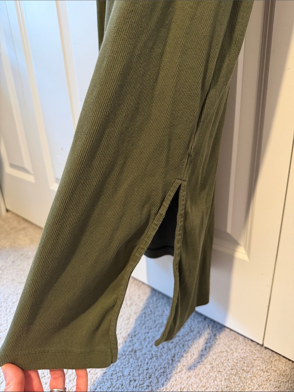 Old Navy | Olive Green Maternity Short-Sleeve Dress - Picture 5 of 7